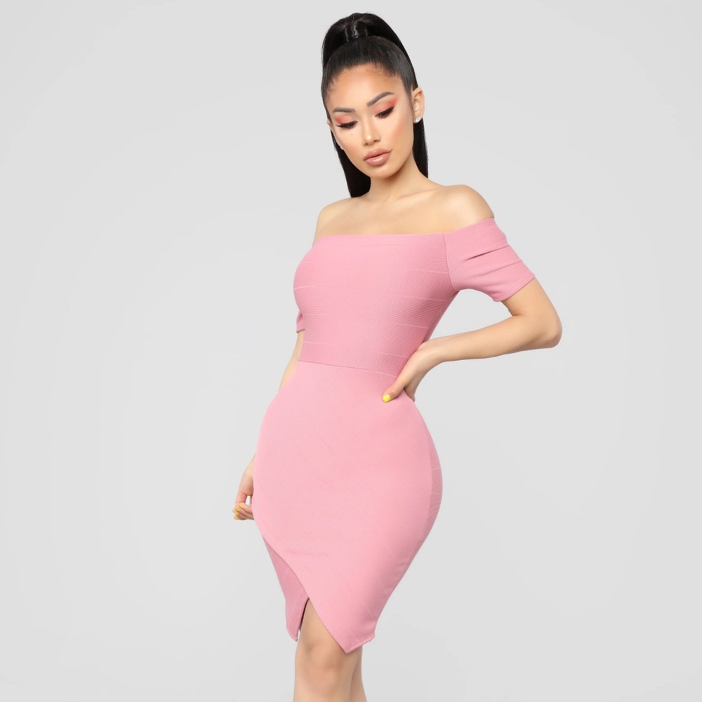 Fashion Nova Mauve Bandage Dress Size L